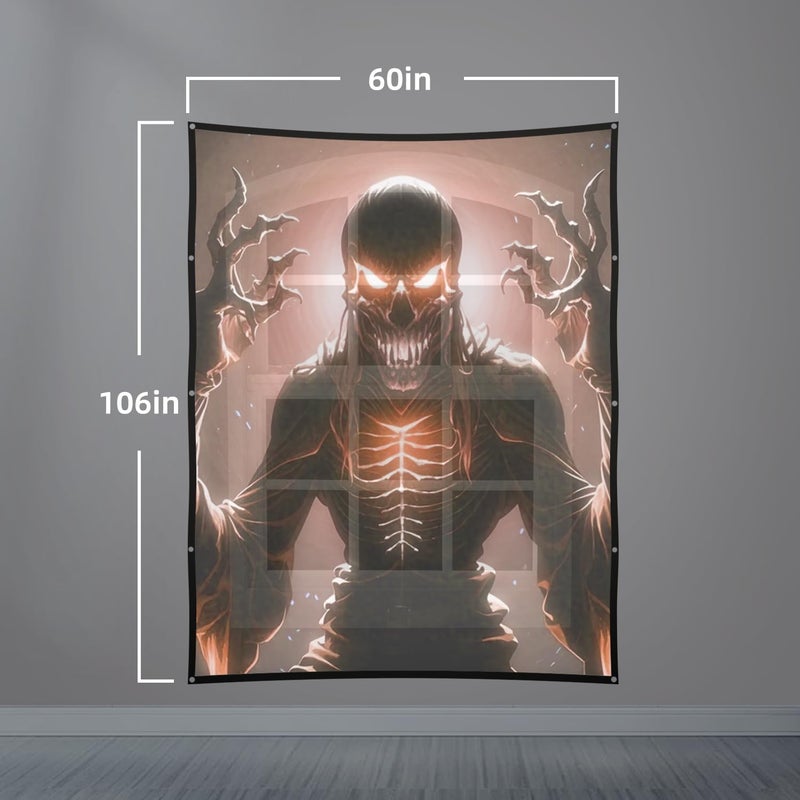 SKERELL Holographic Rear Projection Screen Video: Outdoor Projection Screens 60" x 106" projectors Halloween Videos for Hang Mounting Backyard Movie Night - Image 4